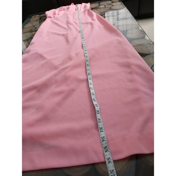 Vintage Maxi Dress and Matching Shrug Jacket Set 1960s Mod Geometric Floral Pink - Picture 11 of 15